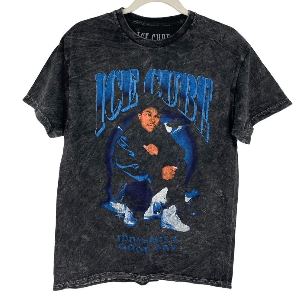 Officially Licensed Ice Cube Today Was A Good Day T-Shirt Black Acid Wash Medium